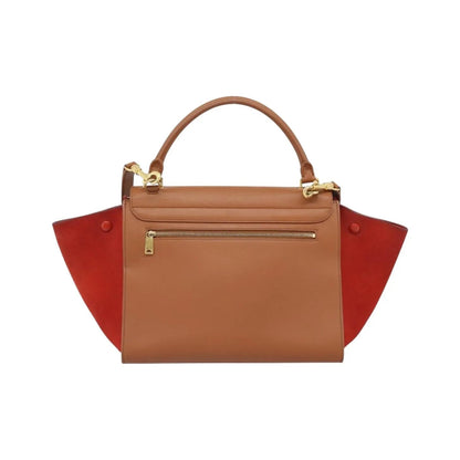 Celine Trapeze Leather with Suede, Brown, Leather, Handbag