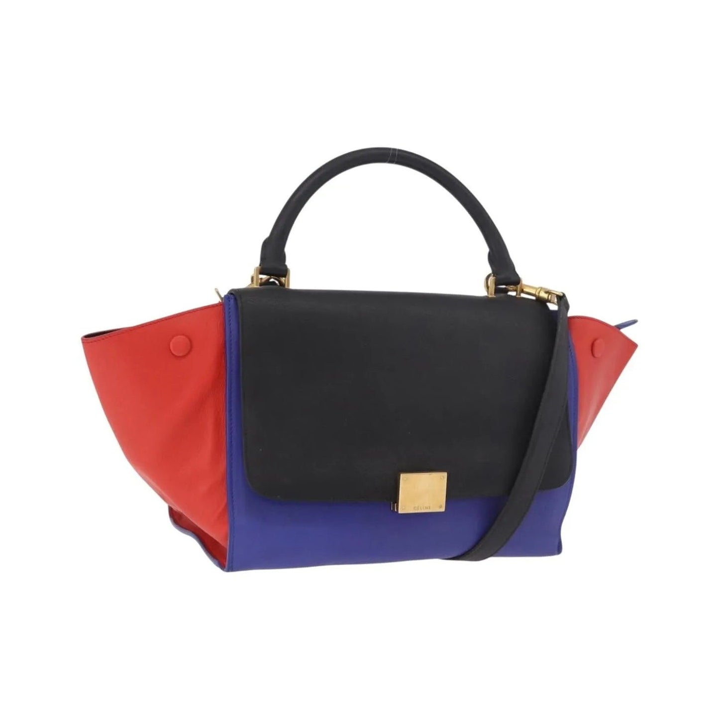 Celine Trapeze Leather with Suede, Multicolour, Leather, Handbag