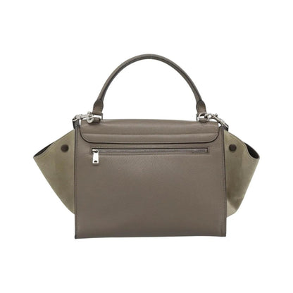 Celine Trapeze Leather with Suede, Gray, Leather, Handbag