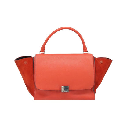 Celine Trapeze Leather with Suede, Orange, Leather, Handbag