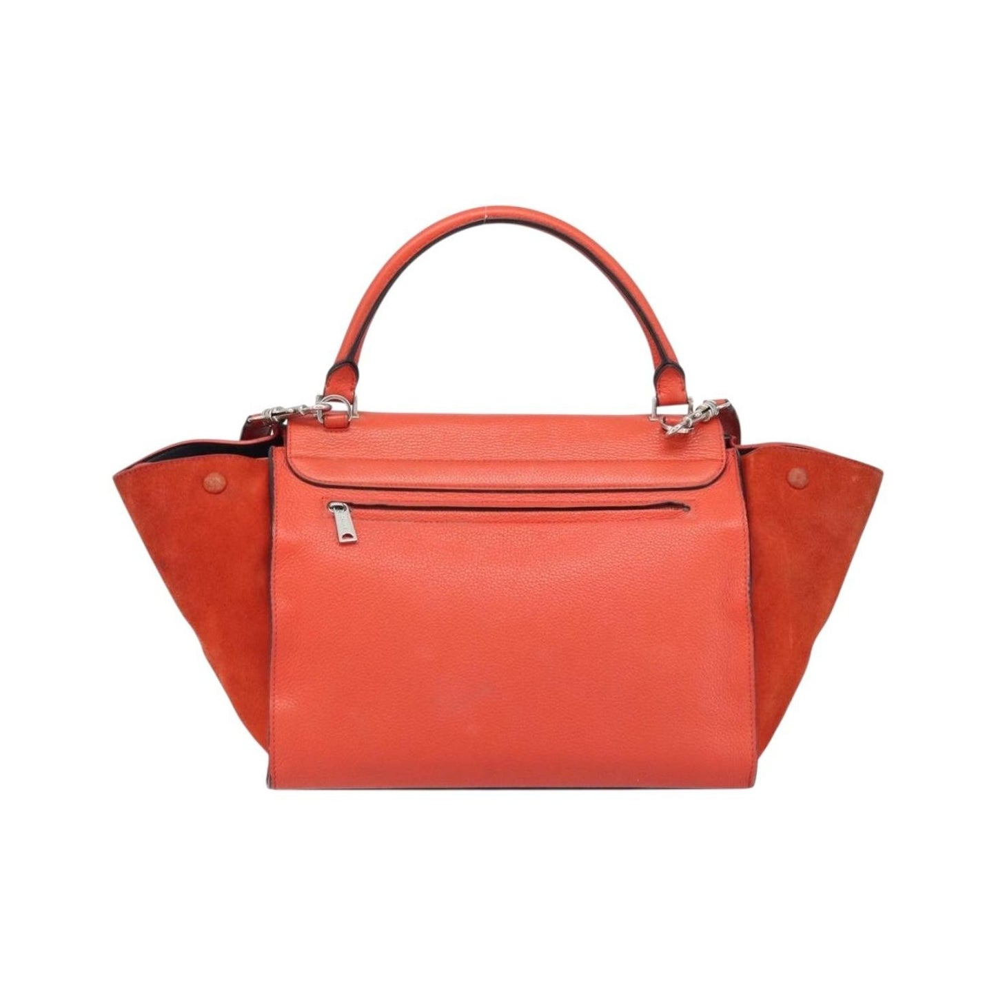 Celine Trapeze Leather with Suede, Orange, Leather, Handbag