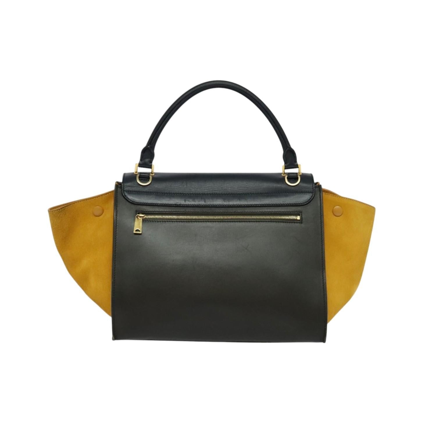 Celine Trapeze Leather with Suede, Multicolour, Leather, Handbag