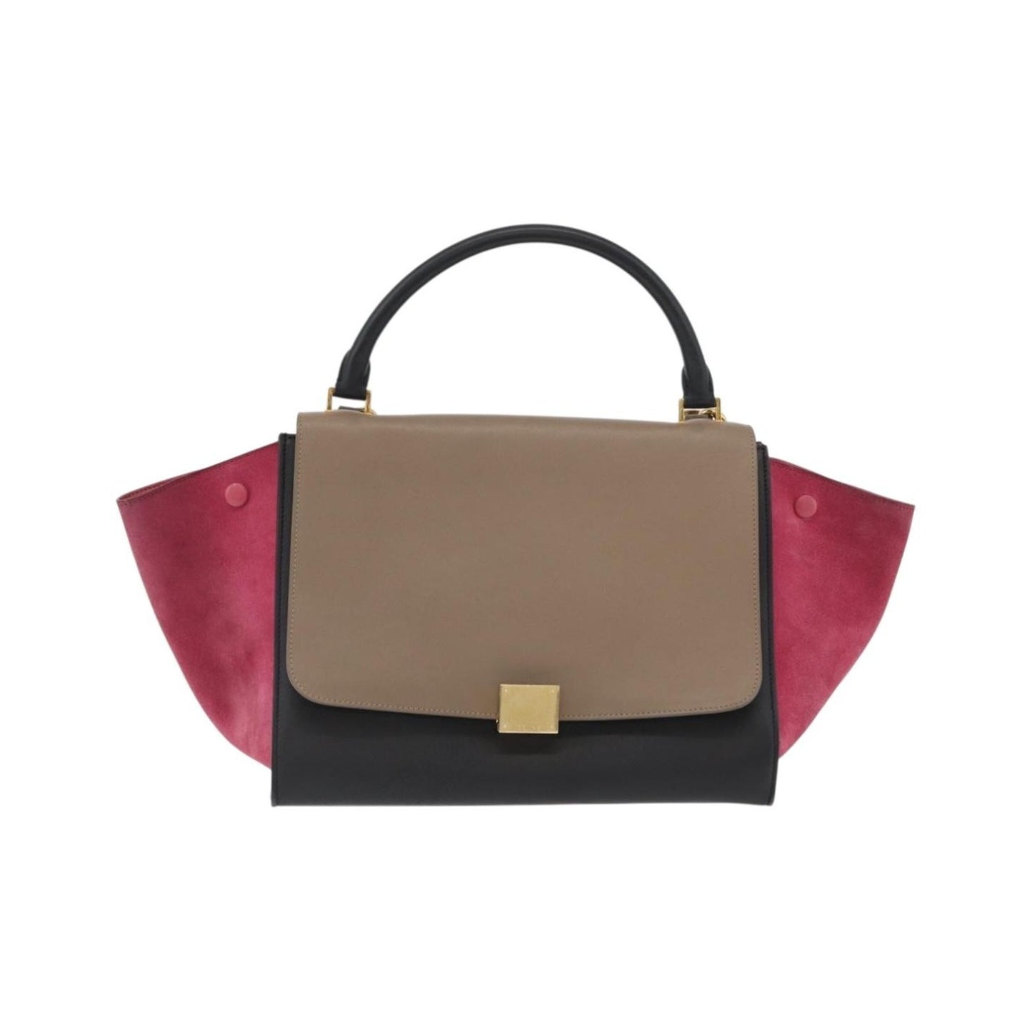 Celine Trapeze Leather with Suede, Multicolour, Leather, Handbag