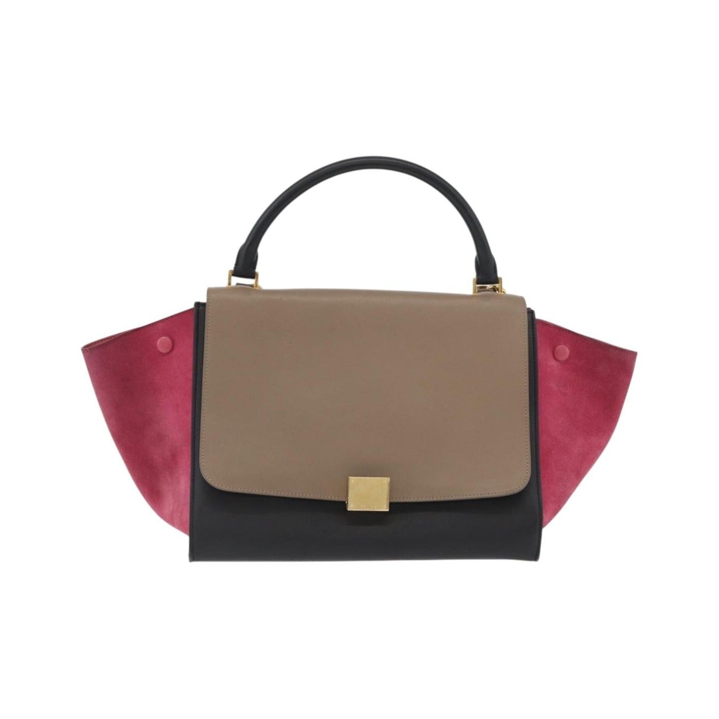 Celine Trapeze Leather with Suede, Multicolour, Leather, Handbag