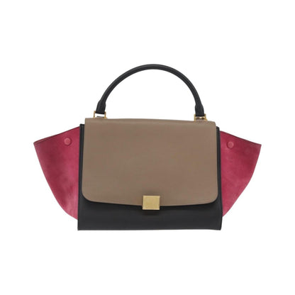 Celine Trapeze Leather with Suede, Multicolour, Leather, Handbag