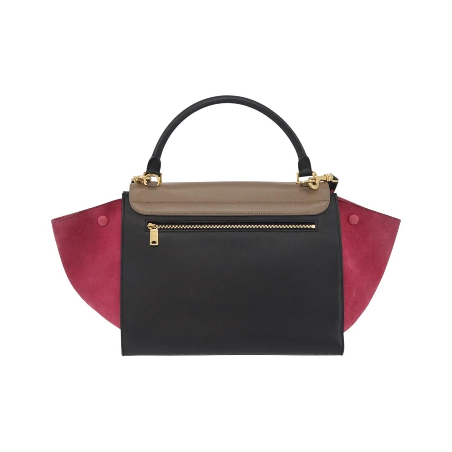 Celine Trapeze Leather with Suede, Multicolour, Leather, Handbag