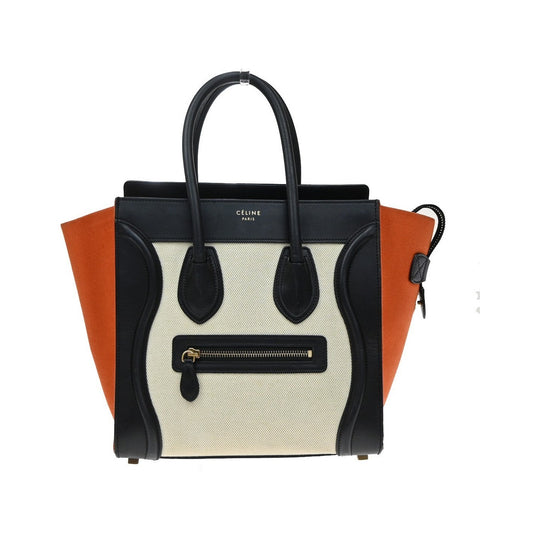 Celine Tricolor Luggage Canvas and Leather, Multicolour, Canvas, Handbag