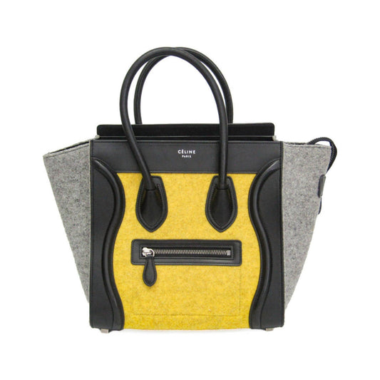 Celine Tricolor Luggage Felt, Multicolour, Leather, Handbag