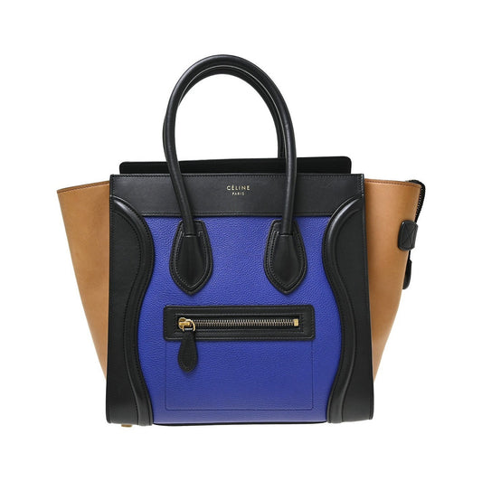 Celine Tricolor Luggage Leather, Multicolour, Leather, Tote Bag