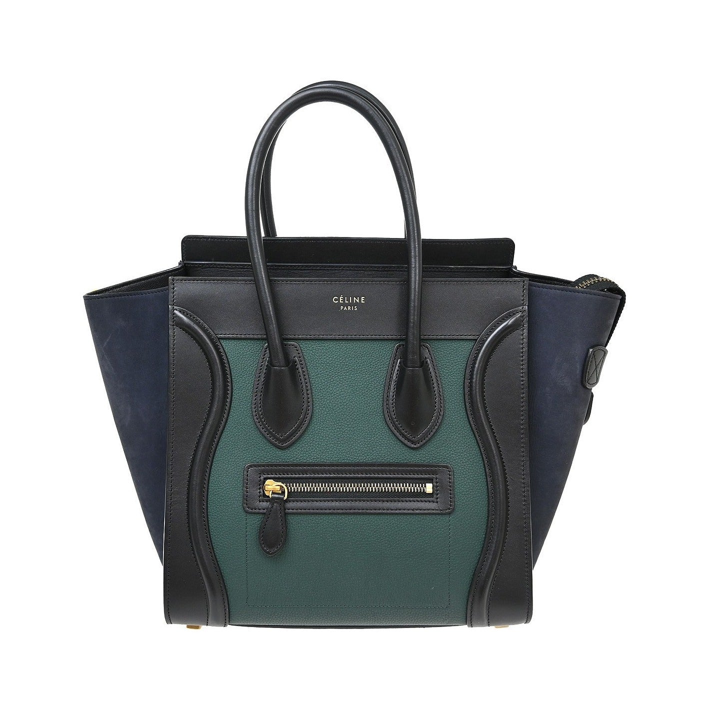 Celine Tricolor Shoulder Luggage Leather, Multicolour, Leather, Tote Bag