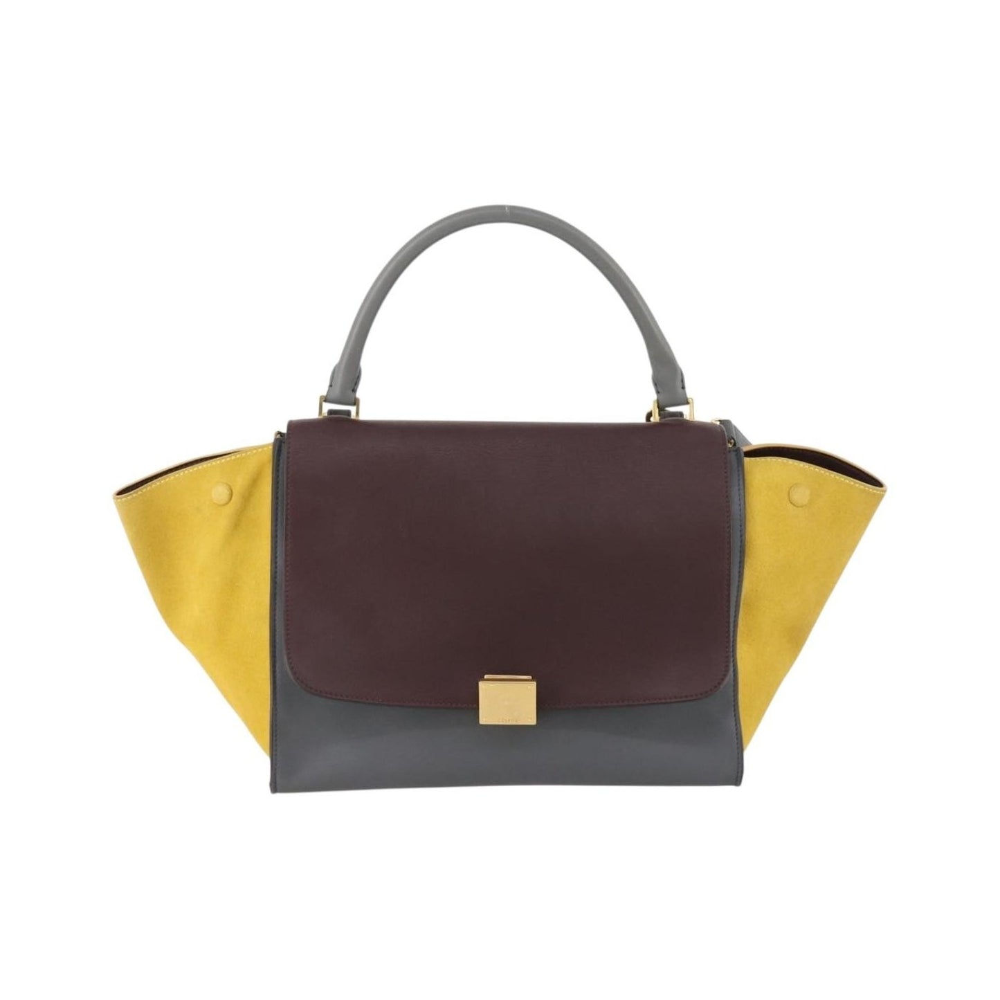 Celine Tricolor Trapeze Leather, Multicolour, Leather, Handbag
