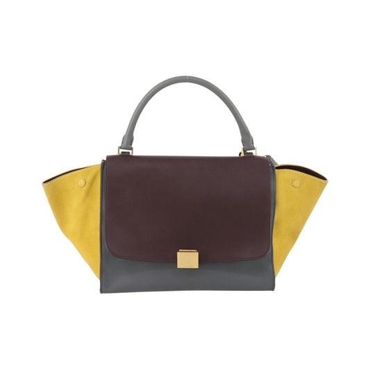 Celine Tricolor Trapeze Leather, Multicolour, Leather, Handbag
