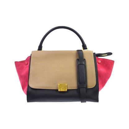 Celine Tricolor Trapeze Leather, Multicolour, Leather, Handbag