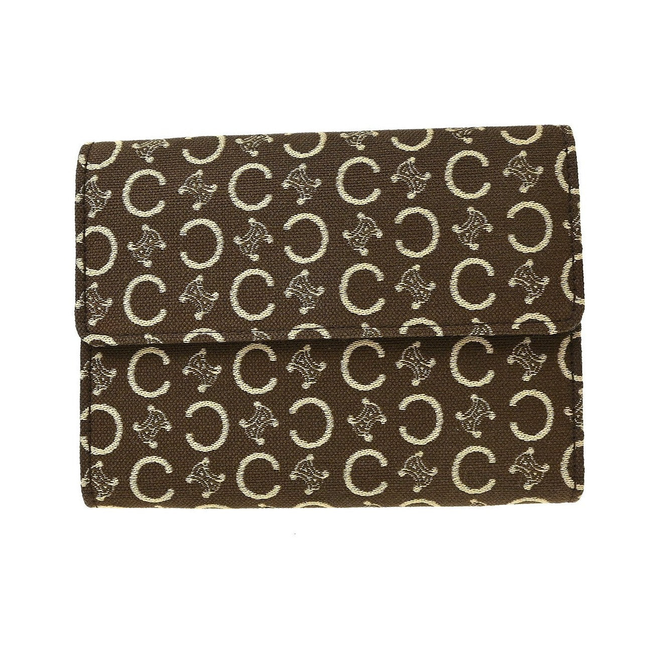 Celine Trifold C Macadam, Brown, Canvas, Wallet