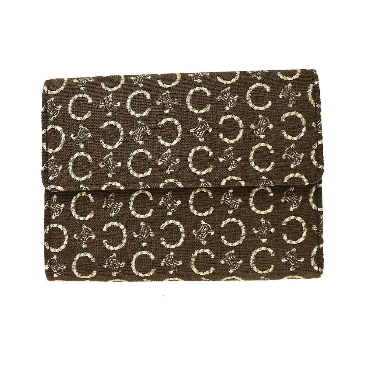 Celine Trifold C Macadam, Brown, Canvas, Wallet