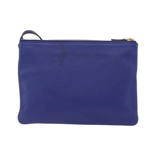 Celine Trio Leather, Blue, Leather, Shoulder Bag