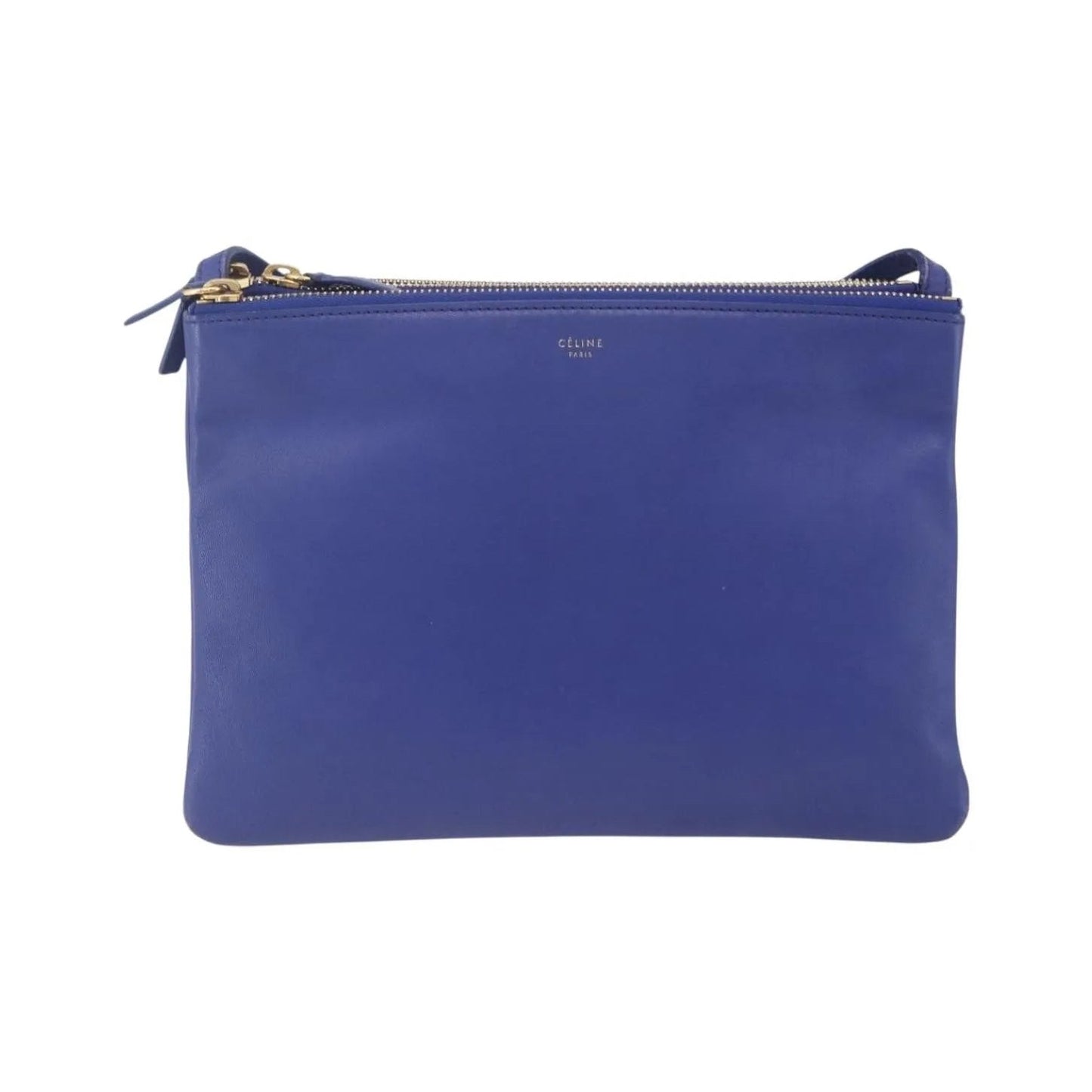 Celine Trio Leather, Blue, Leather, Shoulder Bag