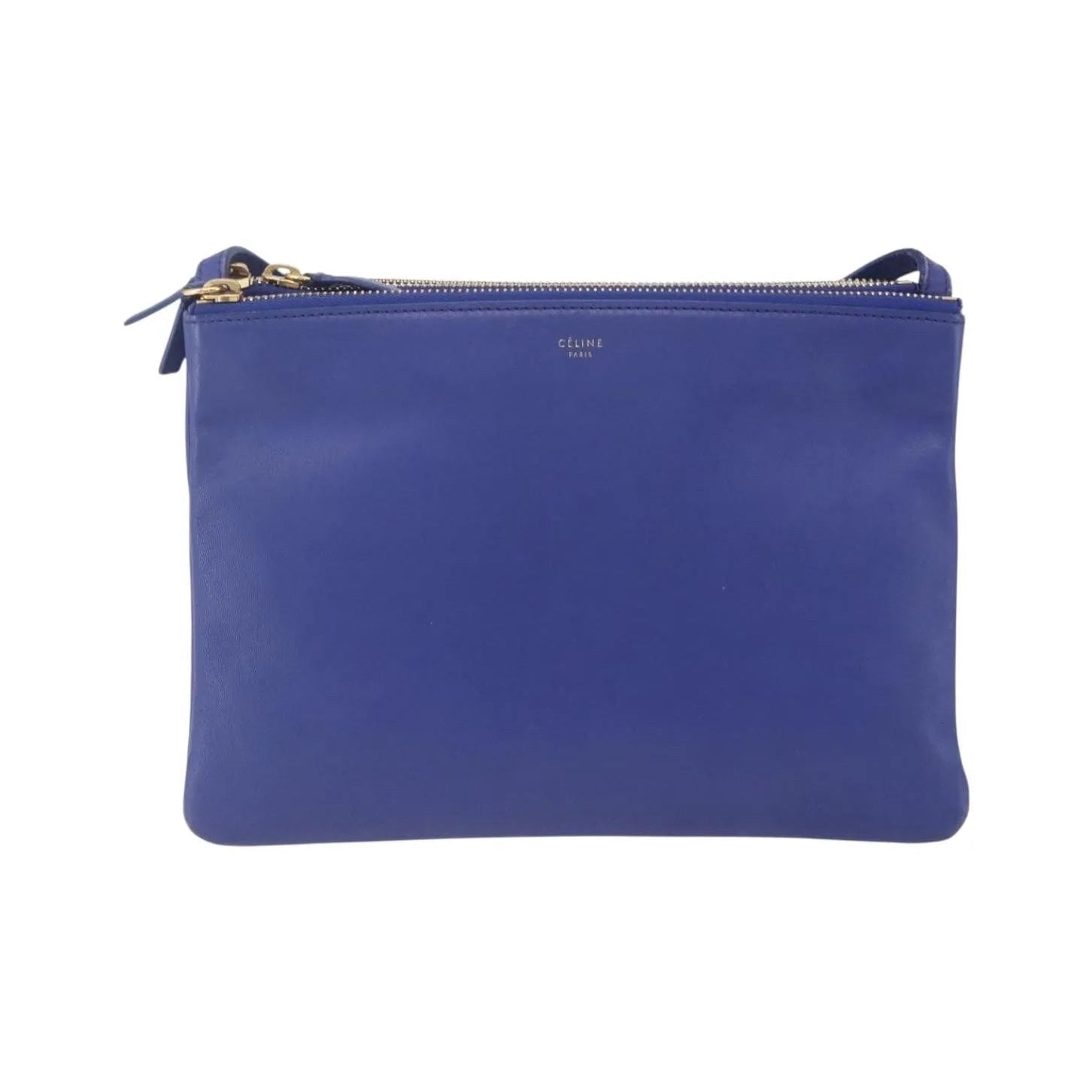 Celine Trio Leather, Blue, Leather, Shoulder Bag