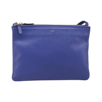 Celine Trio Leather, Blue, Leather, Shoulder Bag