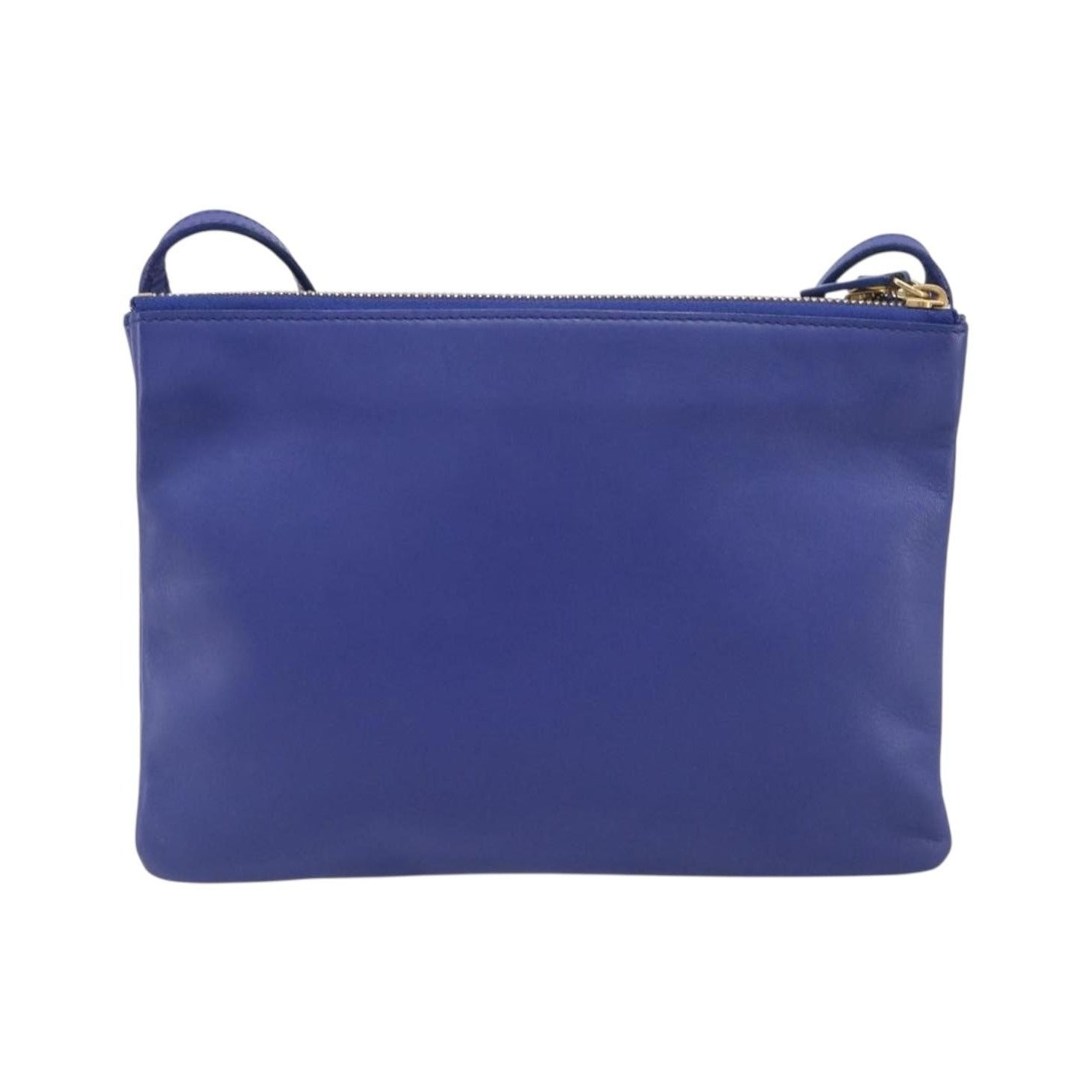 Celine Trio Leather, Blue, Leather, Shoulder Bag