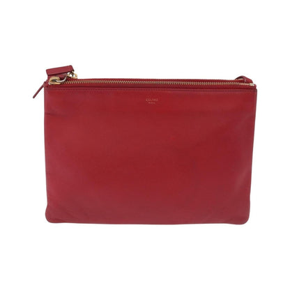 Celine Trio Leather, Red, Leather, Crossbody Bag