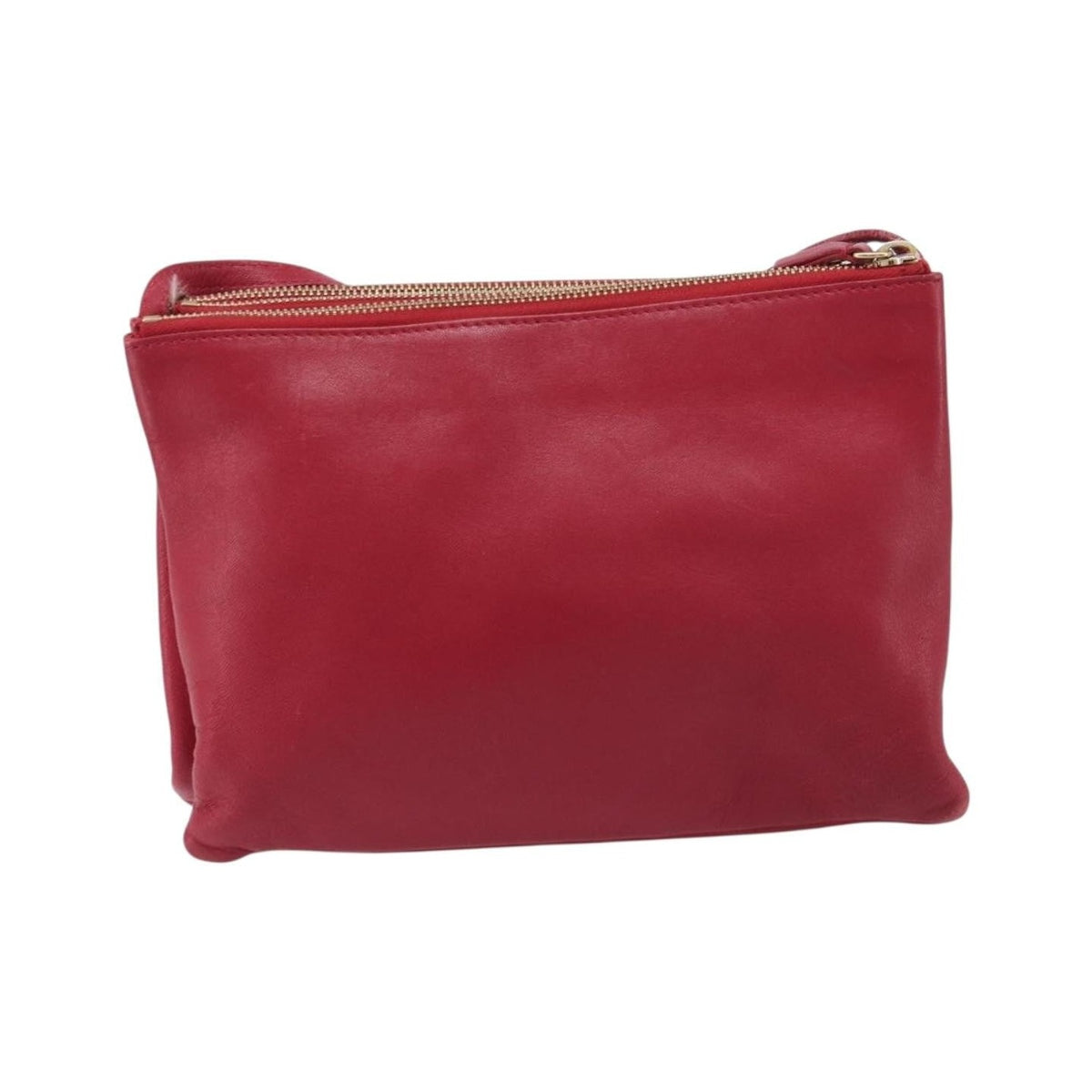 Celine Trio Leather, Red, Leather, Crossbody Bag
