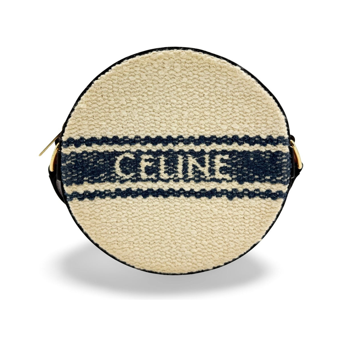 Celine triomphe tambour textile, Navy, Textile, Clutch