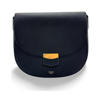 Celine Trotteur Calfskin, Navy, Leather, Crossbody Bag