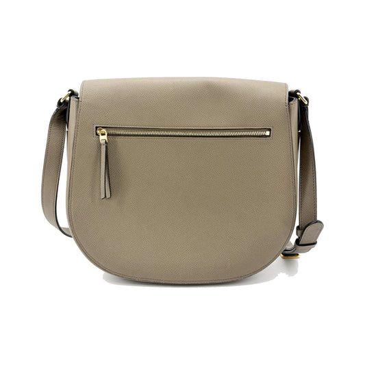 Celine Trotteur Grainy Leather, Beige, Calfskin, Crossbody Bag