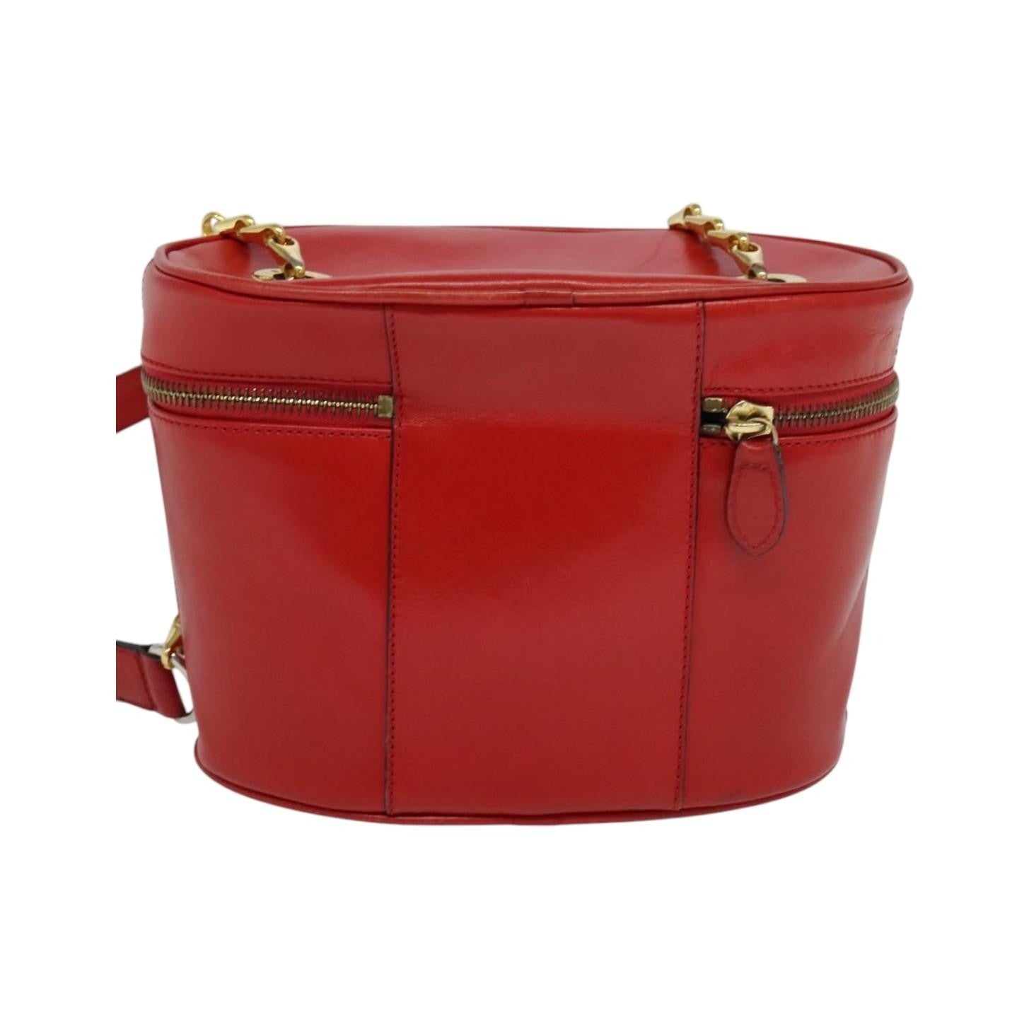 Celine Vanity Leather, Red, Leather, Shoulder Bag