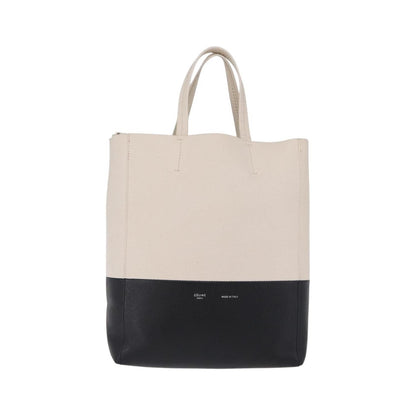 Celine Vertical Bi-Cabas Leather, Black, Leather, Tote Bag