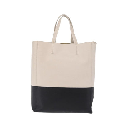 Celine Vertical Bi-Cabas Leather, Black, Leather, Tote Bag