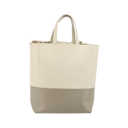Celine Vertical Bi-Cabas Tote Leather, Beige, Leather, Tote Bag
