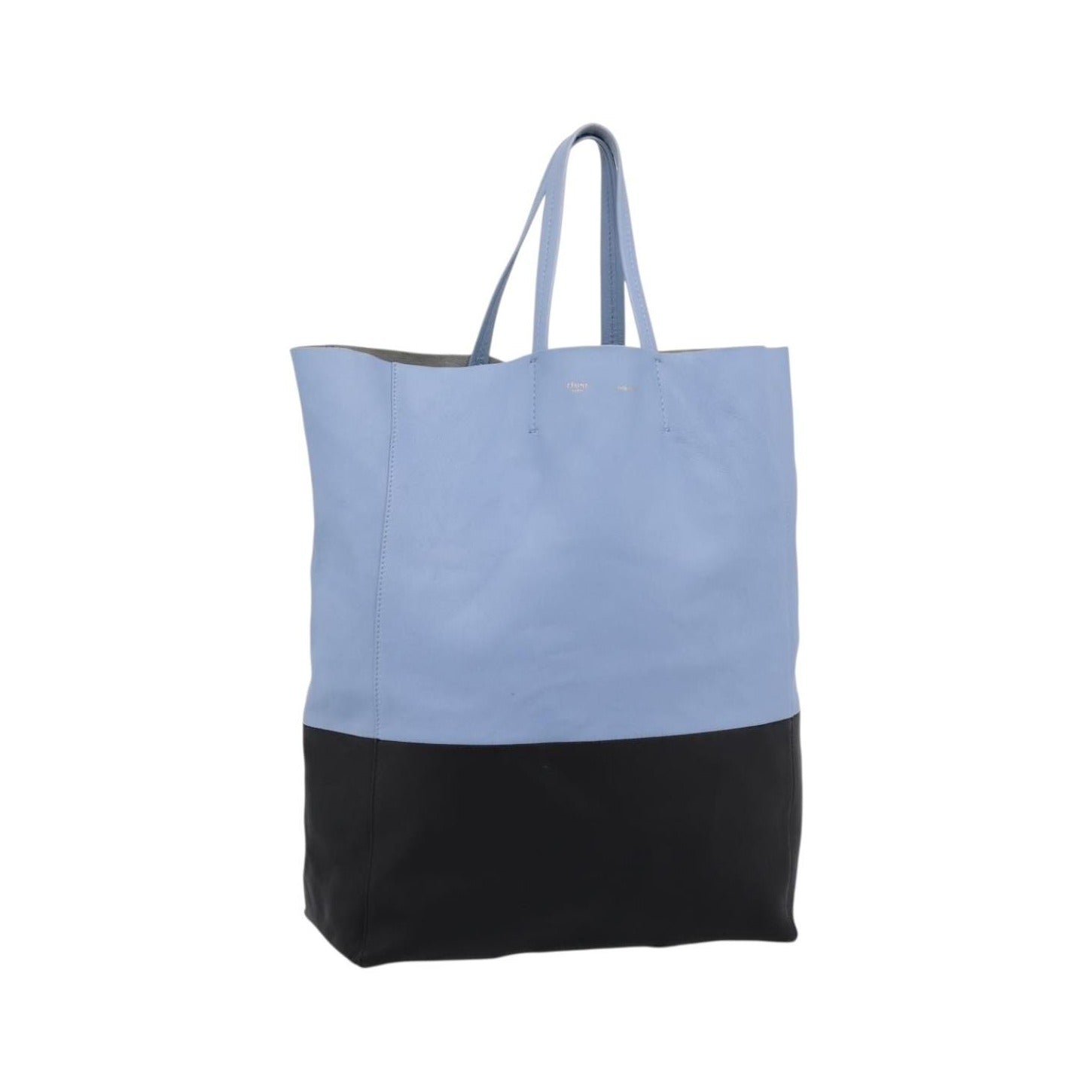 Celine Vertical Bi-Cabas Tote Leather, Blue, Leather, Tote Bag