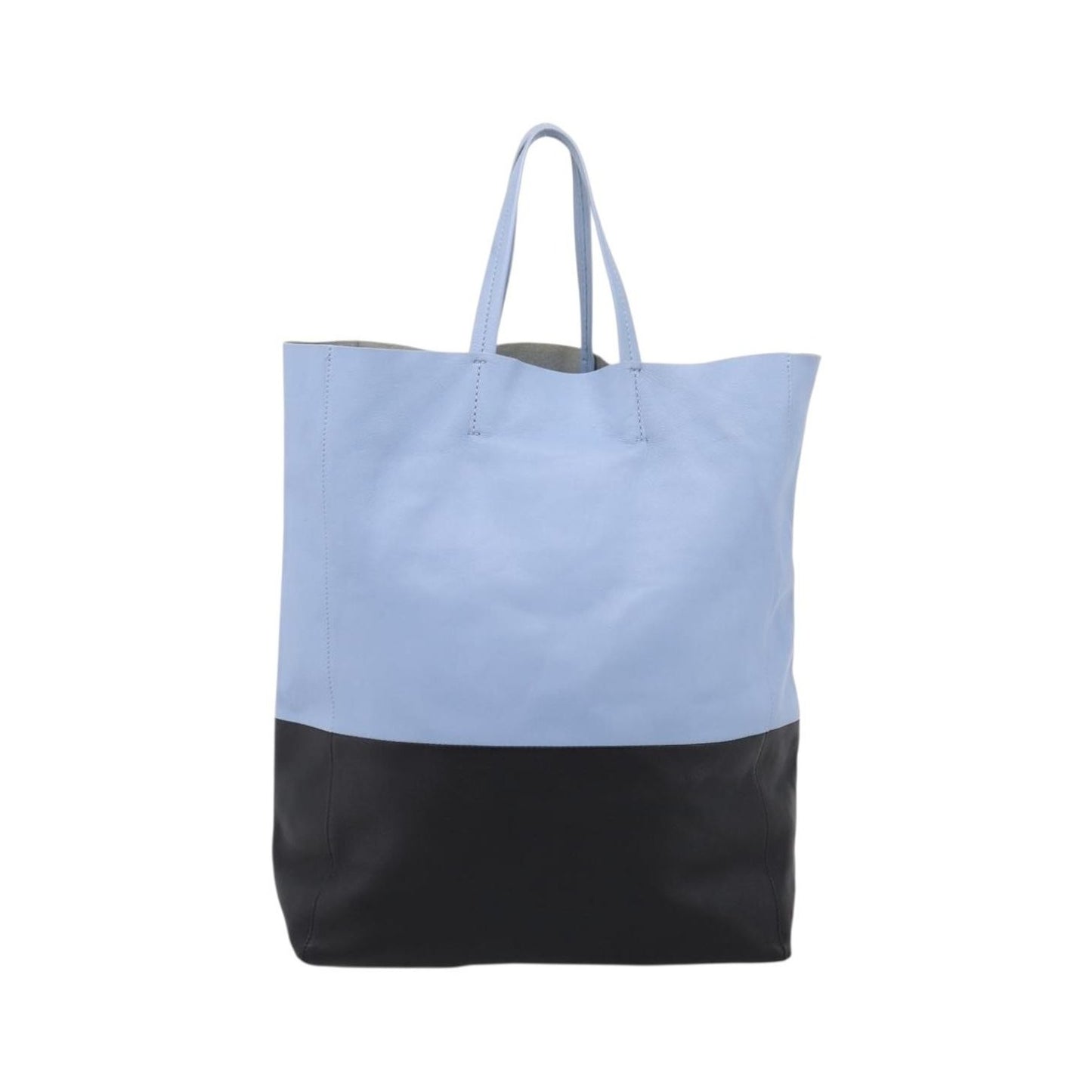 Celine Vertical Bi-Cabas Tote Leather, Blue, Leather, Tote Bag