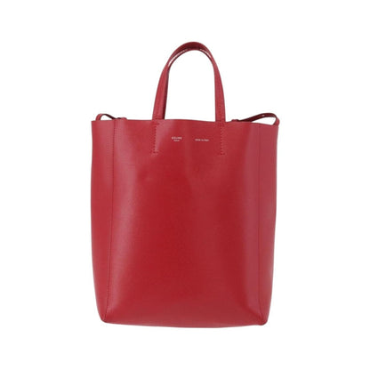 Celine Vertical Cabas Leather, Red, Leather, Tote Bag