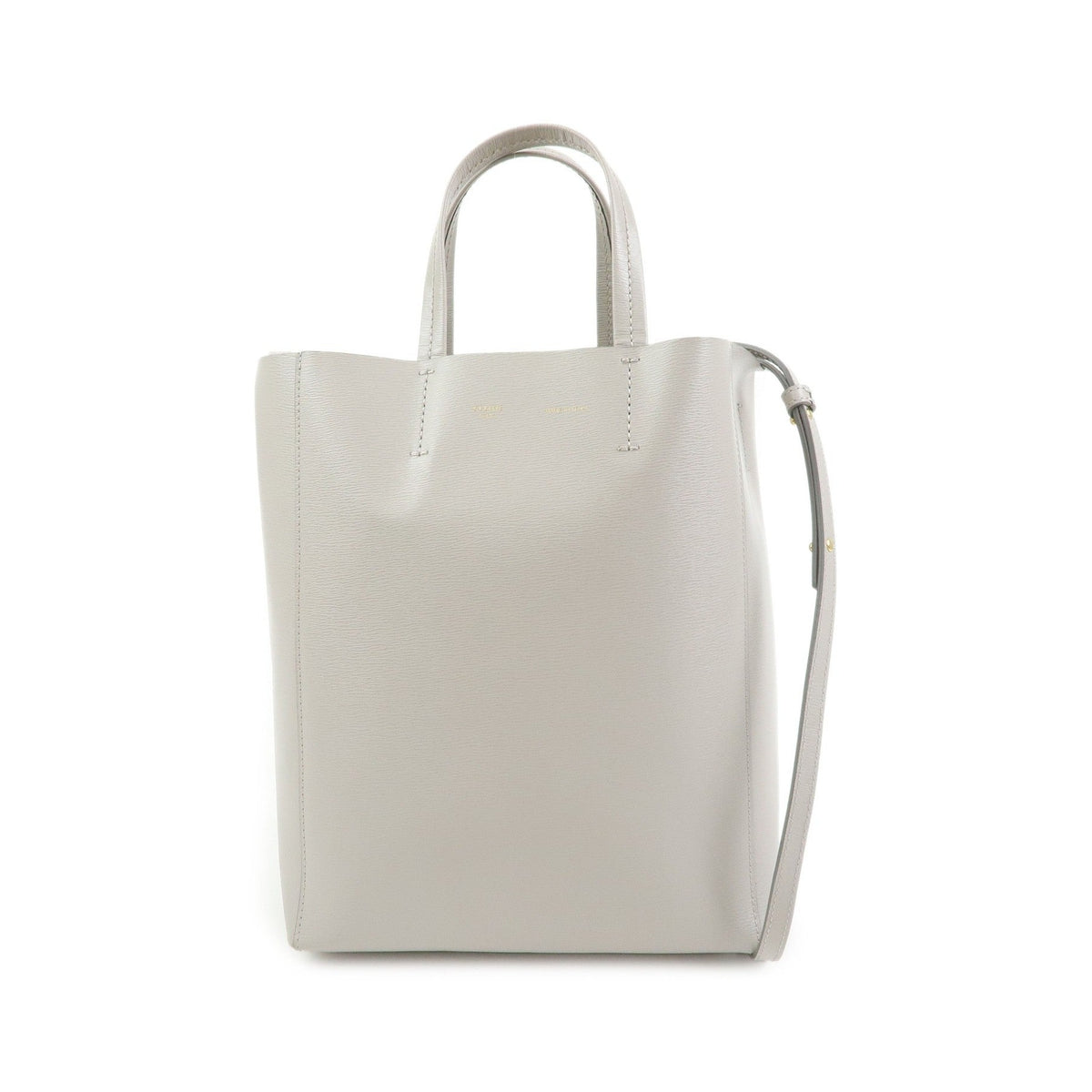 Celine Vertical Cabas Leather, Beige, Leather, Tote Bag