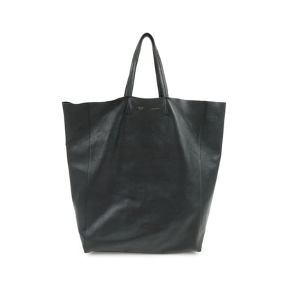 Celine Vertical Cabas Leather, Black, Leather, Tote Bag