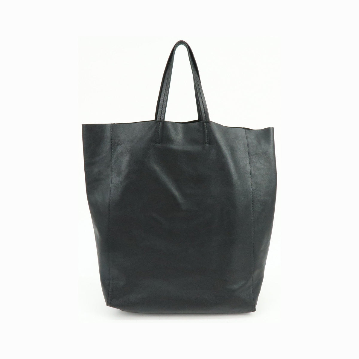 Celine Vertical Cabas Leather, Black, Leather, Tote Bag