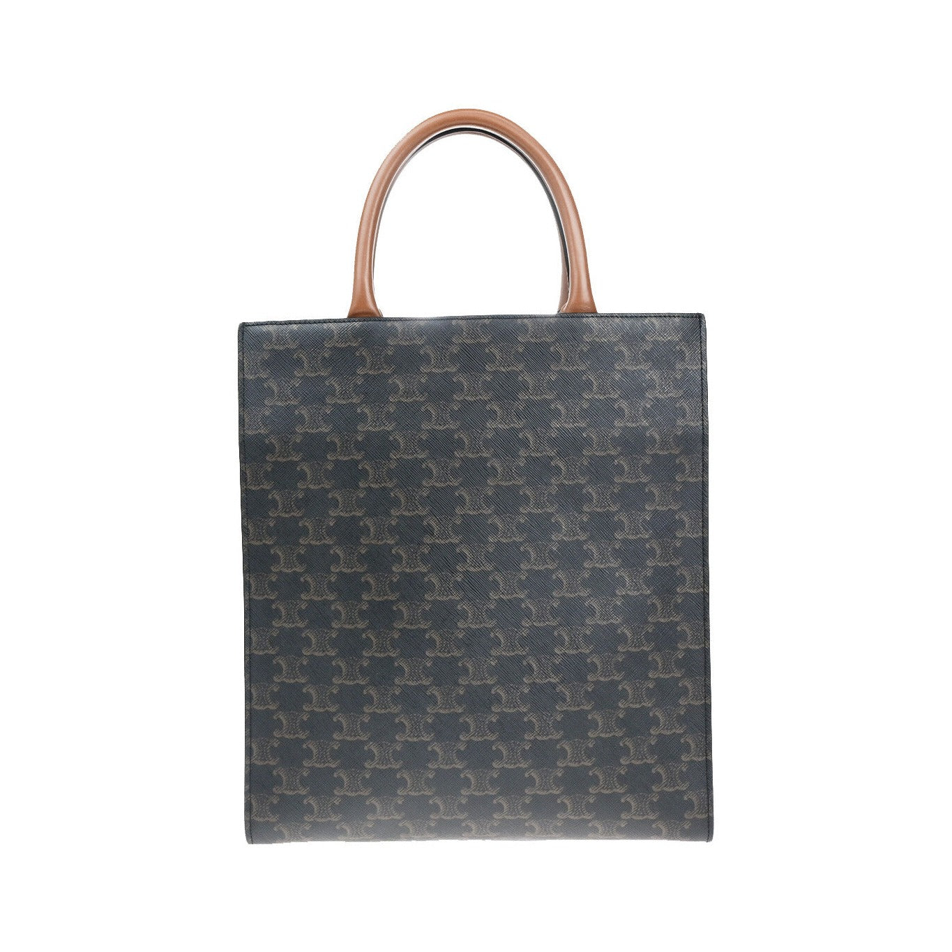 Celine Vertical Cabas Tote Triomphe Coated Canvas, Brown, Canvas, Tote Bag