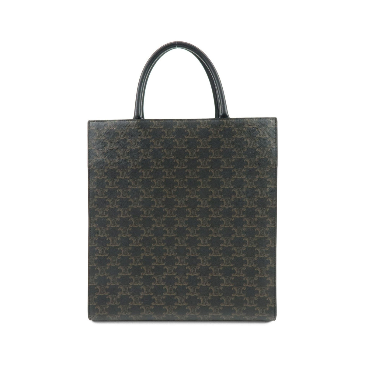 Celine Vertical Cabas Triomphe Coated Canvas, Brown, Canvas, Tote Bag