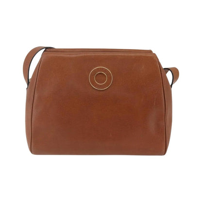 Celine Vintage Circle Logo Leather, Brown, Leather, Shoulder Bag
