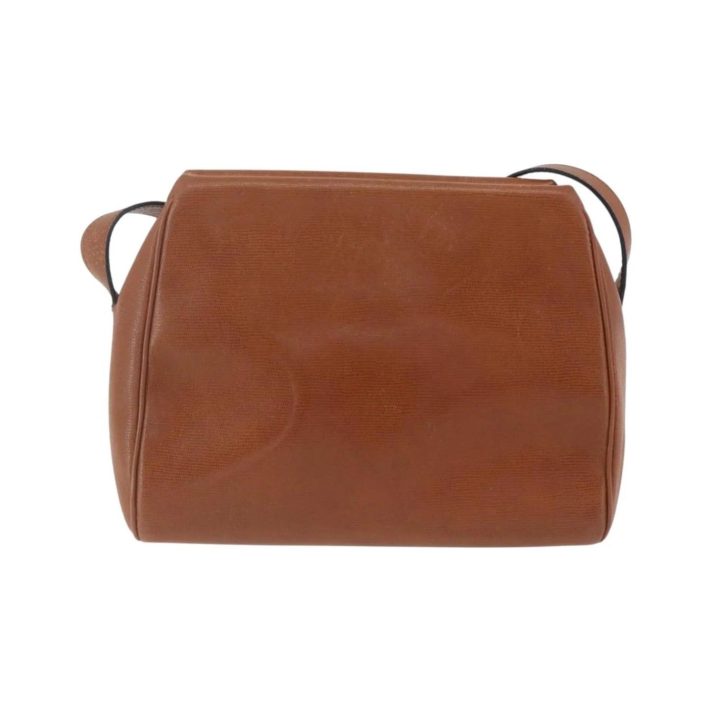 Celine Vintage Circle Logo Leather, Brown, Leather, Shoulder Bag