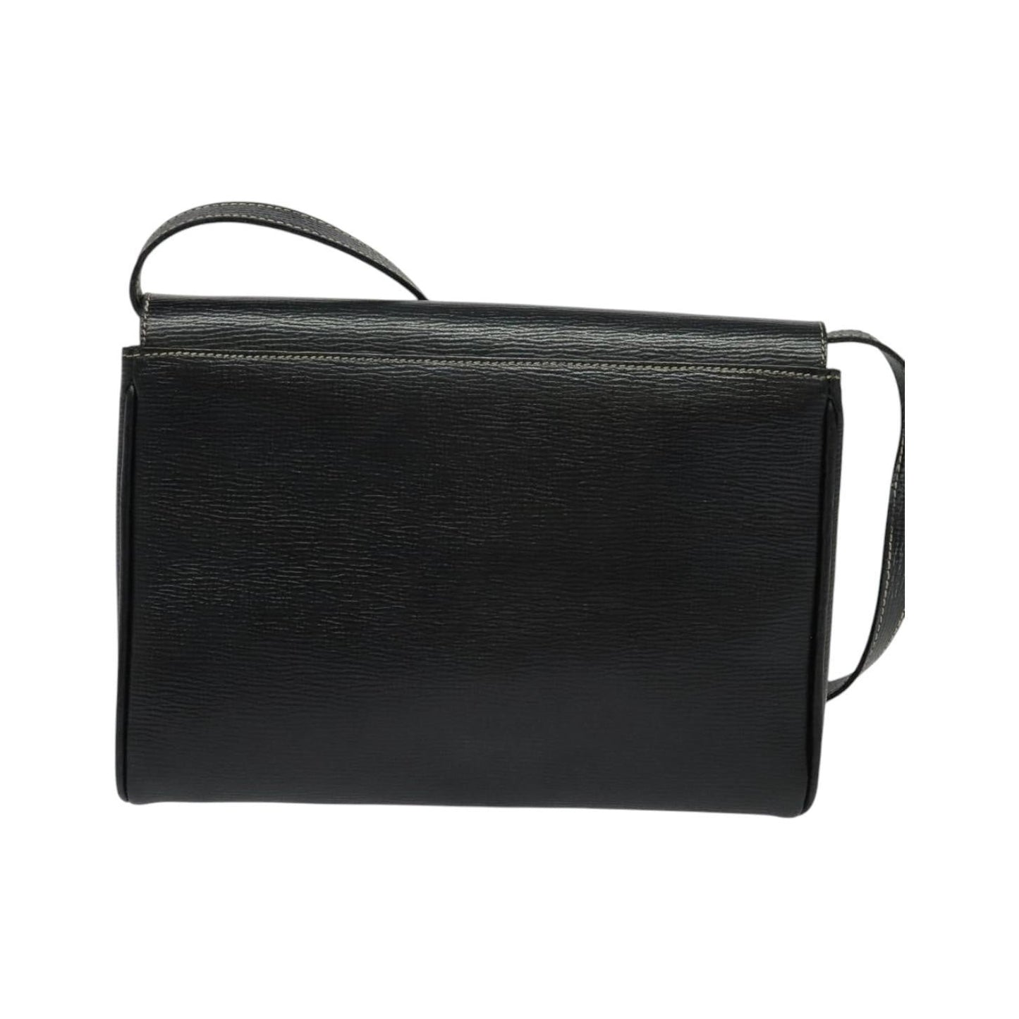 Celine Vintage Circle Logo Leather, Black, Leather, Handbag