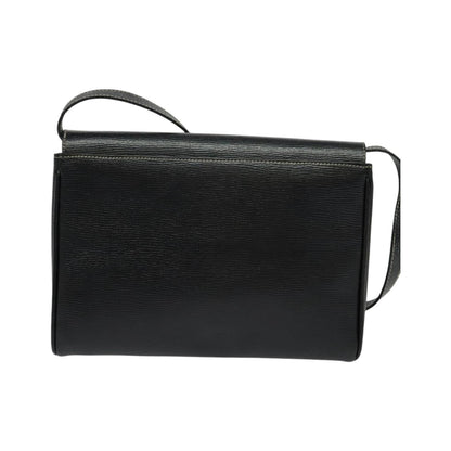Celine Vintage Circle Logo Leather, Black, Leather, Handbag