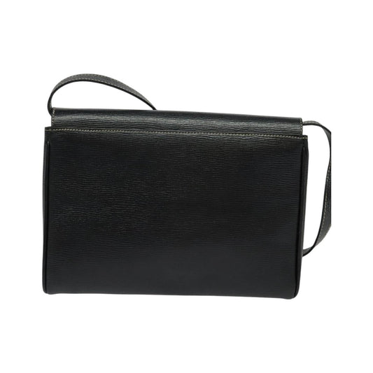 Celine Vintage Circle Logo Leather, Black, Leather, Handbag