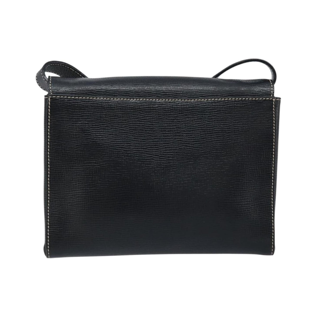 Celine Vintage Circle Logo Leather, Black, Leather, Crossbody Bag