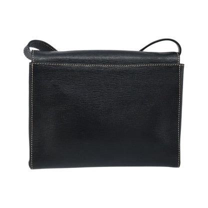 Celine Vintage Circle Logo Leather, Black, Leather, Crossbody Bag