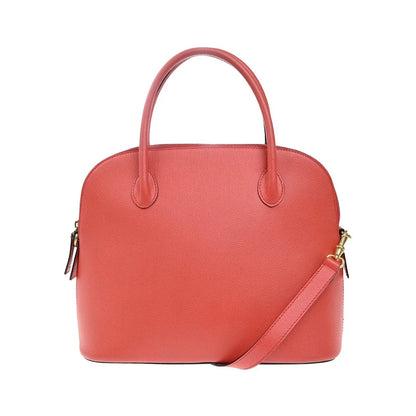 Celine Vintage Convertible Bowler Leather, Red, Leather, Handbag