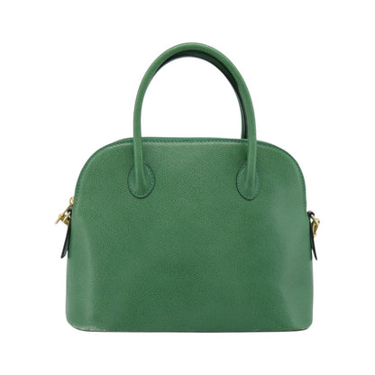 Celine Vintage Convertible Bowler Leather, Green, Leather, Handbag